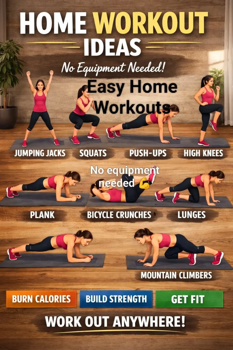 home workouts guide for beginners and healthy living